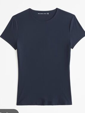Abercrombie & Fitch Women's Soft Matte Seamless Tuckable Baby Tee Black Size M